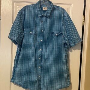 Old Navy Blue Checkered Button Down Shirt